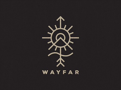 Wayfar Logo adventure arrow guide mountain nature sun compass