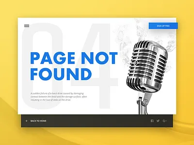 008 404 Page 404 dailyui error music not found ui ux web page