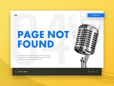 008 404 Page 404 dailyui error music not found ui ux web page
