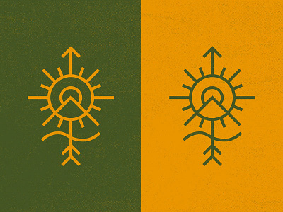 Wayfar Icon Color Study adventure arrow guide mountain nature sun compass