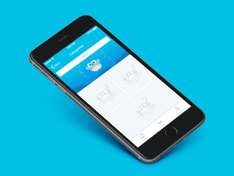 Pull-to-refresh animation for a mobile app animation app fish interactive interface loading mobile motion pull down pull to refresh refresh ui
