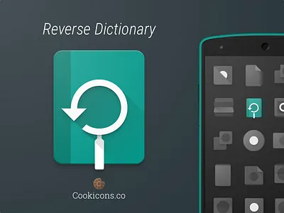 Reverse Dictionary android app icon book dictionary icon iconography material material design product icon
