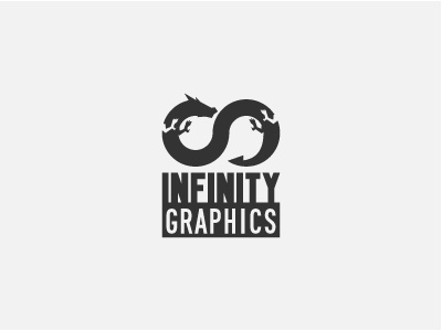 Infinity Graphics Logo contrast dragon infinity loop shadow