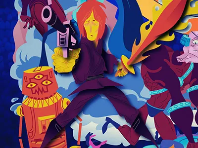 Spacefight #1 fight knock off lazer sword luke movie robot space