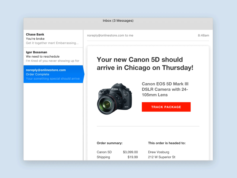 Email Receipt - Day 017 017 dailyui email receipt