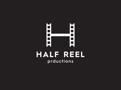 Half Reel productions concept branding cinema film filmstrip half logo production reel strip