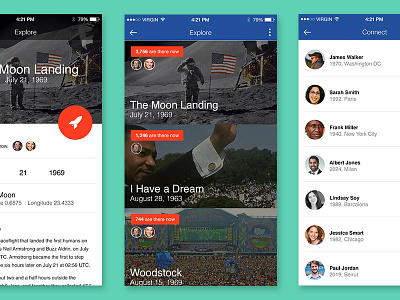 Nasa App application material design mobile nasa time travel