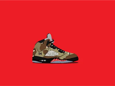 Air Jordan X Supreme hypebeast icon illustration illustrator jordan nike red shoes sneakerhead sneakers supreme vector