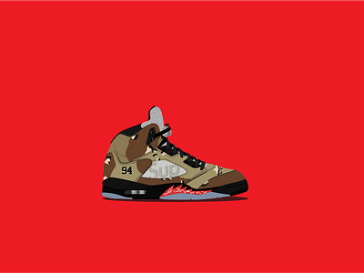 Air Jordan X Supreme hypebeast icon illustration illustrator jordan nike red shoes sneakerhead sneakers supreme vector