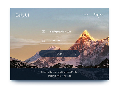 Daily UI #001 Sign Up clean color daily dailyui design email flat login password sign signup ui