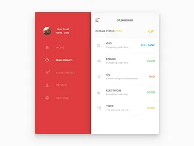 Car Dashboard car dashboard ios red white