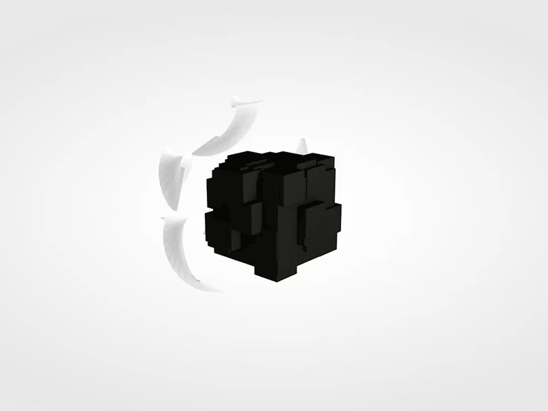 squaretwist - v3 3d boxes c4d cinema4d loop somethingaday spinning square