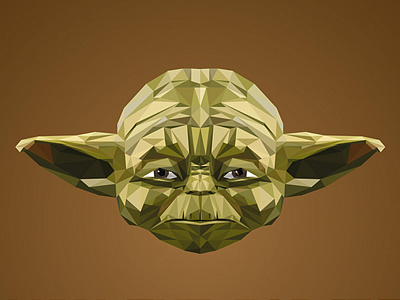 Flat Wars_Yoda flat force icon jedi low poly movies star wars starwars yoda