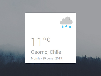 Weather Rainy Pop-up card chile clima concept design pop up rain rainy simple ui ux weather