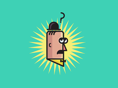 Mr.Joe Confused cartoon confused flat geometric face hat outline icons