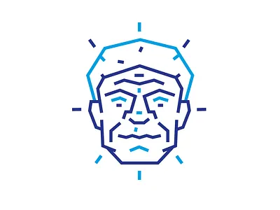 Charles Bradley Icon blue bradley character charles icon illustration line music soul stroke