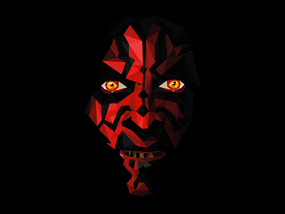 Flat Wars_Darth Maul darth maul flat force icon jedi low movies poly sith star wars starwars
