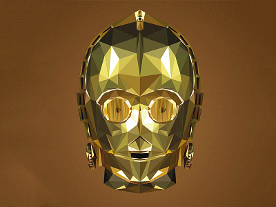 Flat Wars_C-3PO c 3po flat force icon jedi low poly movies star wars starwars