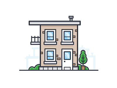 Apartment building daily challenge home icon tree vector