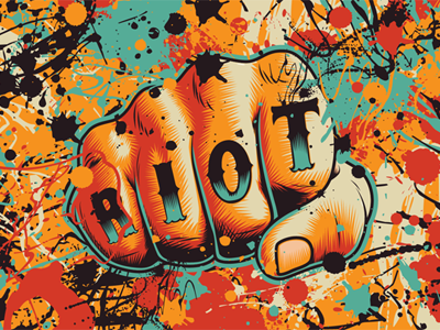 Riots and Rebels color fist illustration power rebel riot splash vector