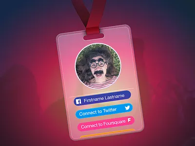 Backstage Pass for LiveXP iOS Demo App background blur badge blending modes concert event login music profile sketch vector