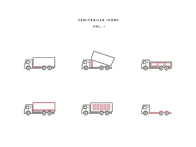 Semitrailer Icons icon icons illustrator photoshop semitrailer trucks vehicle