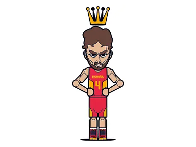 KING PAU basketball espaÑa illustration kingpau pau paugasol vector