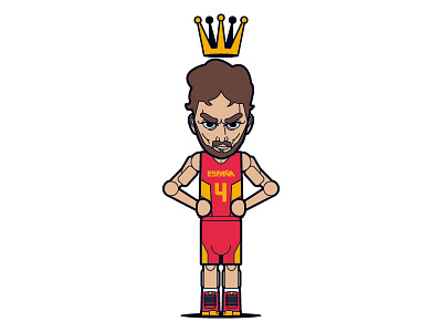 KING PAU basketball espaÑa illustration kingpau pau paugasol vector