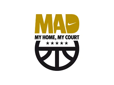 MY HOME, MY COURT basketball logo mad madrid nike tshirt vector