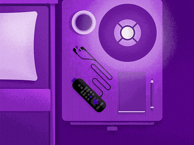 Roku Social Illustration bed illustration night remote roku sleep tv