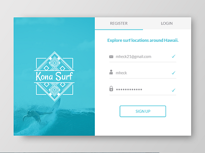 Daily UI 001 - Sign Up daily ui daily ui 001 dailyui dailyui001 sign up surf ui