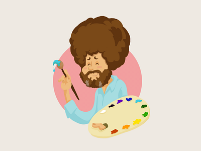 Bob Ross bob ross character design humor illustration painting