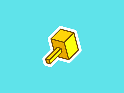 Golden Smashie hammer illustration logo mark smash