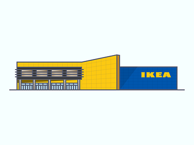 IKEA Building Illustration building fishers furniture ikea illustration indiana indianapolis indy netherlands ohio sweden swedish