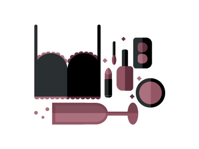 Bachelorette Party Essentials bachelorette bralette champagne essentials lipstick makeup nail polish party