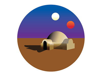 Tatooine gradient illustration illustrator moon sketch star wars