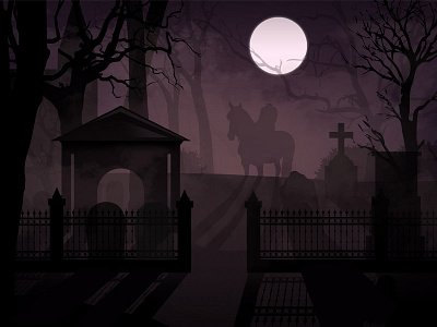 Sleepy Hollow Illustration 2 flat hollow illustration sleepy