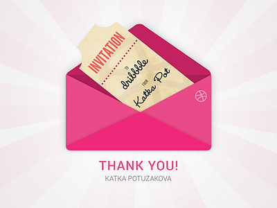 Hello Dribbble draft dribbble dribbble invite envelope first shot flat gift letter thank you