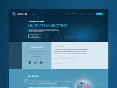 Converge Landing Page 256 gif homepage landing page webdesign