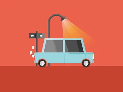 Car illustration car design flar graphic icon illustration street trafic