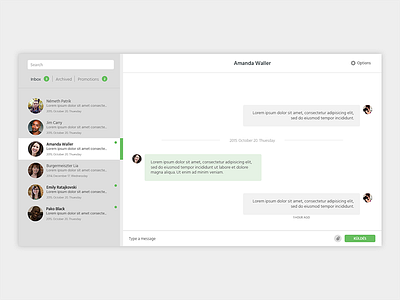 Message, chat design chat inbox mail message ui ux