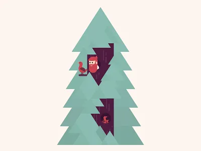 Lumberjack That Lives Inside The Tree 2d flat illustrator lumberjack minimal tree