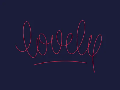 lovely v 1.0 curvy handwriting lettering line monoline typography