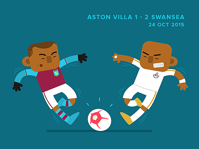 Ayew Brothers football illustration premierleague