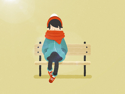The Bench character design flat design illustration wip