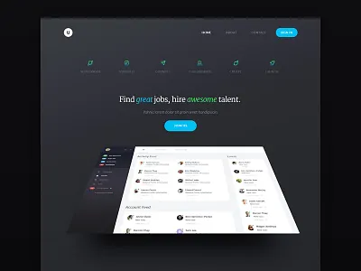 Landing Page / Website dark theme design flat landing site ui ux website