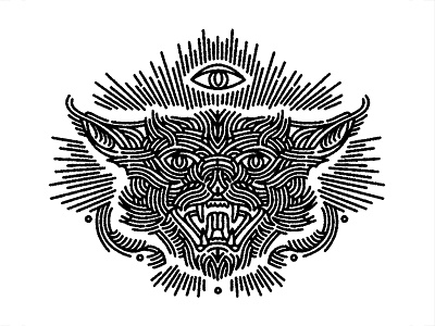 Cat - (for) Print animal cat. tattoo decorative design graphic illustration linework print screen printing