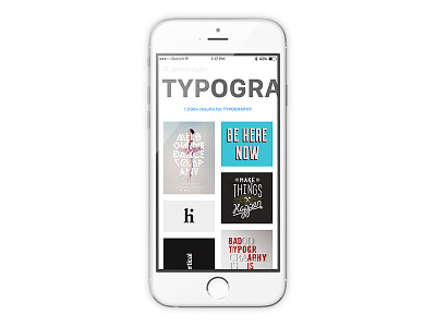 Inspiration Search 022 dailyui grid inspiration ios iphone results search typography