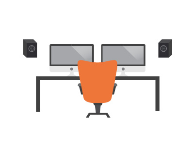 Editing Suite audio computers editing editing suite illustration production speakers video