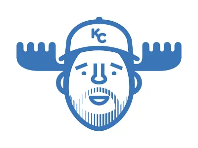 Moose (Mike Moustakas) antlers baseball champs kansas city kc moose royals vector world series
